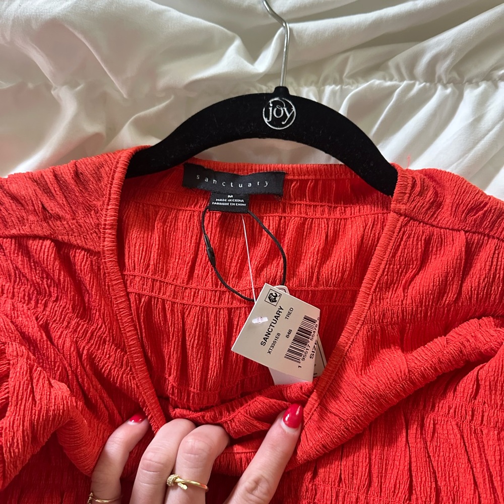 Sanctuary Scarlet Crinkle Blouse